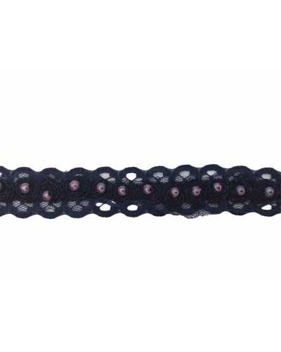 50 Cm Passementerie Macramé Fleur Organza Perle Point De Recouvrement Haut 15 Mm