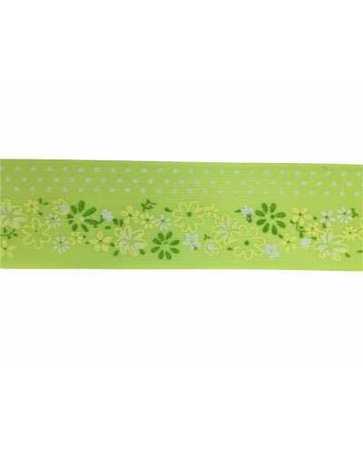 Besätze, Banddruck, Blumen, Tupfen, synthetische Leinwand, 4 cm hoch