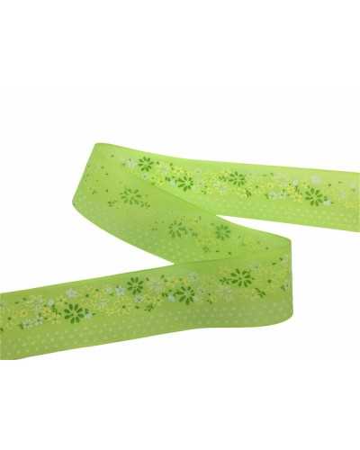 Passementerie Ruban Imprimé Fleurs Pois Toile Synthétique 4 Cm De Haut