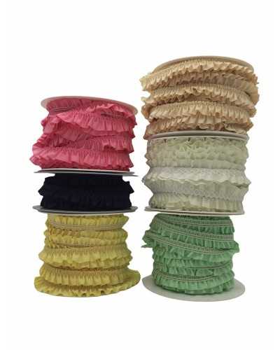 Posamentenrouches, elastische Fransen, Gros-Grain, glänzend, hoch, 15 mm