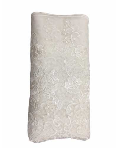 50 cm Verzierungen, Spitze, Tüll, Rebrodè-Spitze, überbackene Blume, bestickt, Rosa, Höhe 45 cm