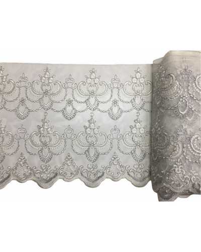 50 cm Verzierungen Spitze Tüll bestickt Rebrodè Lurex hoch 45 cm
