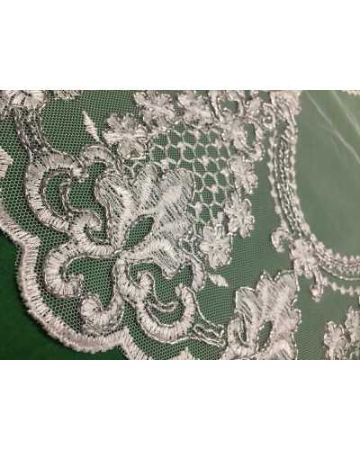 50 Cm Passementerie Dentelle Tulle Brodé Rebrodè Lurex Haut 45 Cm