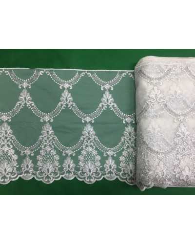 50 Cm Trimmings Lace Tulle Embroidered Rebrodè Lurex High 45 Cm