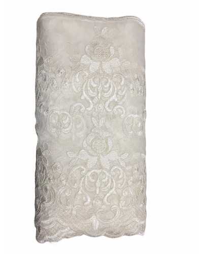 50 cm Pasamanería Puntilla Cruda Tul Rebrodè Puntilla Festoneada Bordado 45 Cm Alto