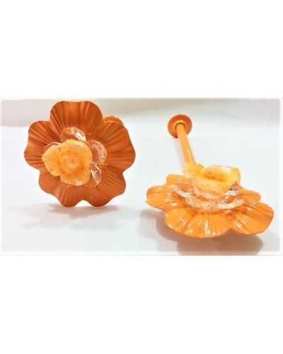Pair of curtain tiebacks accessories for flower model steel curtain with rhinestones 65x150 mm