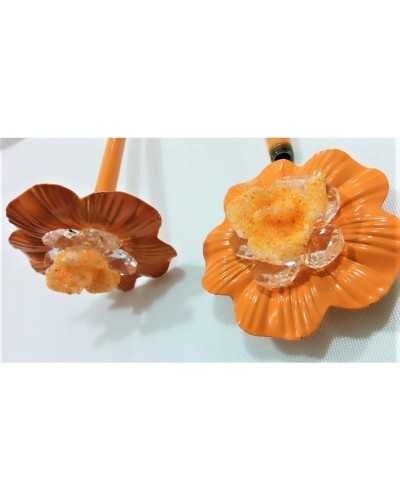 Pair of curtain tiebacks accessories for flower model steel curtain with rhinestones 65x150 mm