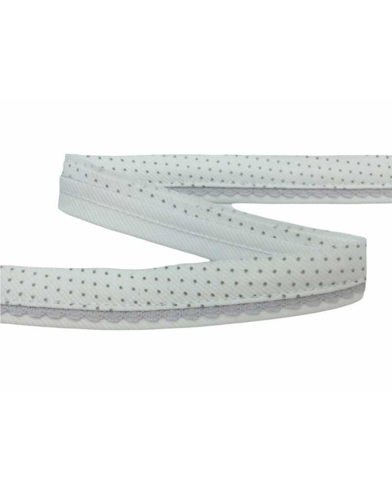 Trimmings Striped Cotton Profile Printed Polka Dots White Background 2 Cm High