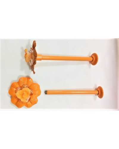 Pair of curtain tiebacks accessories for flower model steel curtain with rhinestones 65x150 mm
