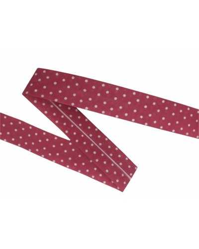 Trimmings Bias Folded Cherry Pois White Print High 20 Mm
