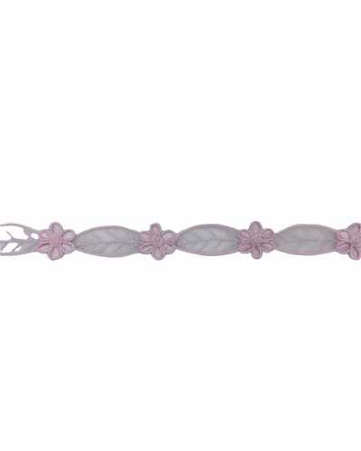 50 cm Besatz Organza besticktes Blumenblatt 15 mm hoch