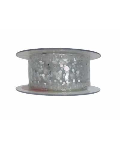 Trimmings Ribbon Organza Pois Lurex Christmas High Cm 4 Gold and Silver