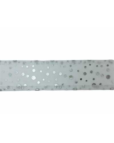 Garniturband Organza Pois Lurex Weihnachten hoch cm 4 Gold und Silber