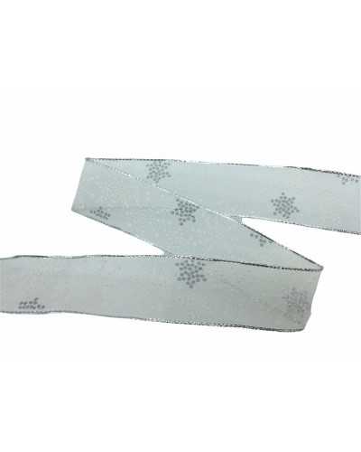 Passementerie Noël Organza Ruban Glace Cristal Etoile Glace Neige Haute 25 Mm