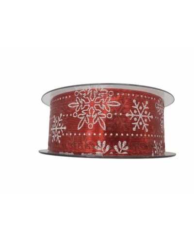 Passamaneria Nastro Organza Specchio Natale Stella Ghiaccio Neve Alta 4 Cm