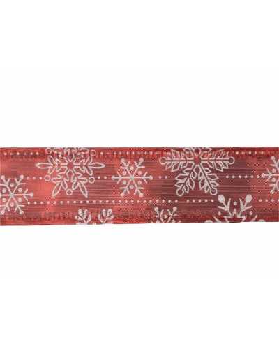 Passementerie Ruban Organza Miroir Etoile De Noel Glace Neige Haut 4 Cm
