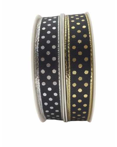 Pastry Black Christmas Pois Lurex Tinto Filo Alto 15 Mm