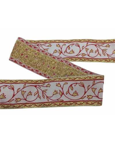 Basketball Gallon Christmas ribbon Tyrolean Ricamato Lurex Jacquard Flowers5C