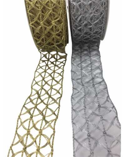 Trimmings Perforated Ribbon Partition Lurex Thread 4 Cm High
