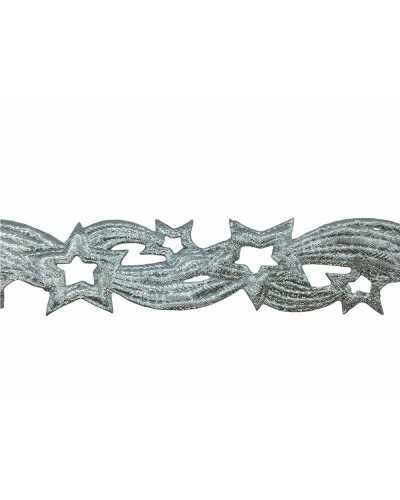 Christmas ribbon Star Comet Silver Padded High 45 Mm.