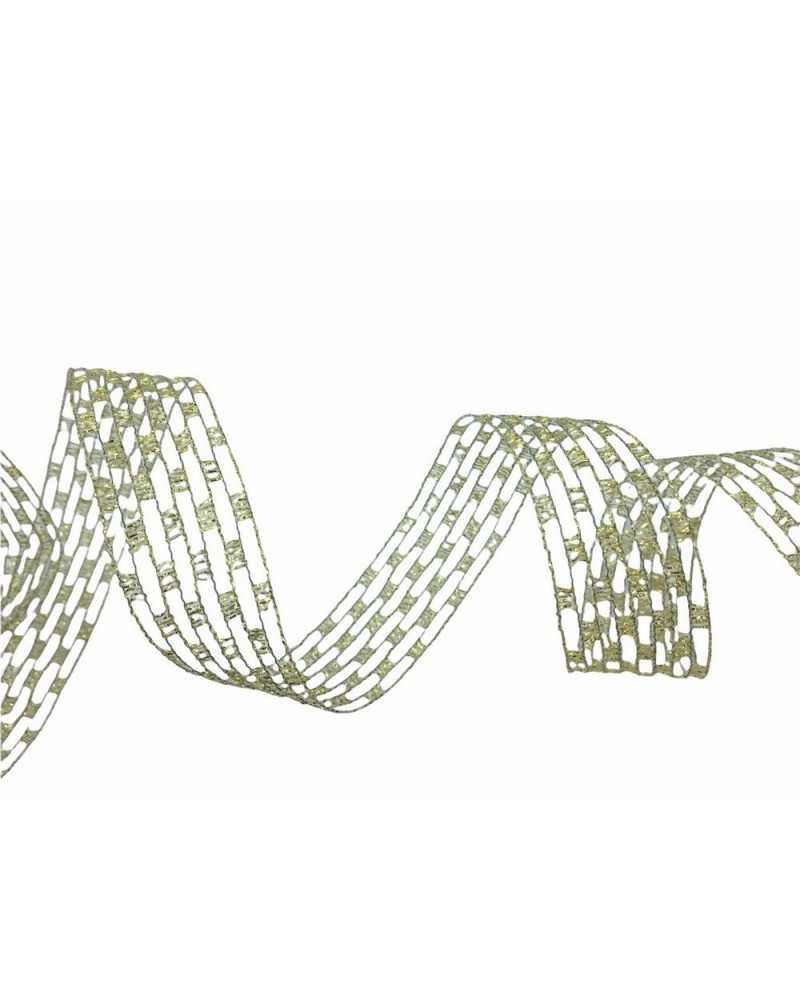 Passementerie Ruban De Noël Doré Filet Haut 25 Mm