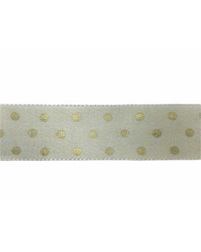 Garnituren Weihnachtsband Satin Polka Dots einfarbig Lurex hoch mm 40