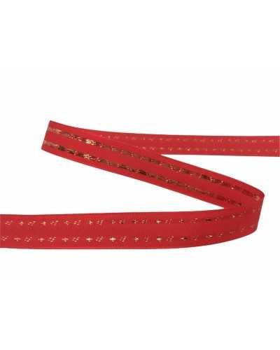 Pasamanería Cinta Navideña Tafta Lurex Bordado 15 Mm Alto