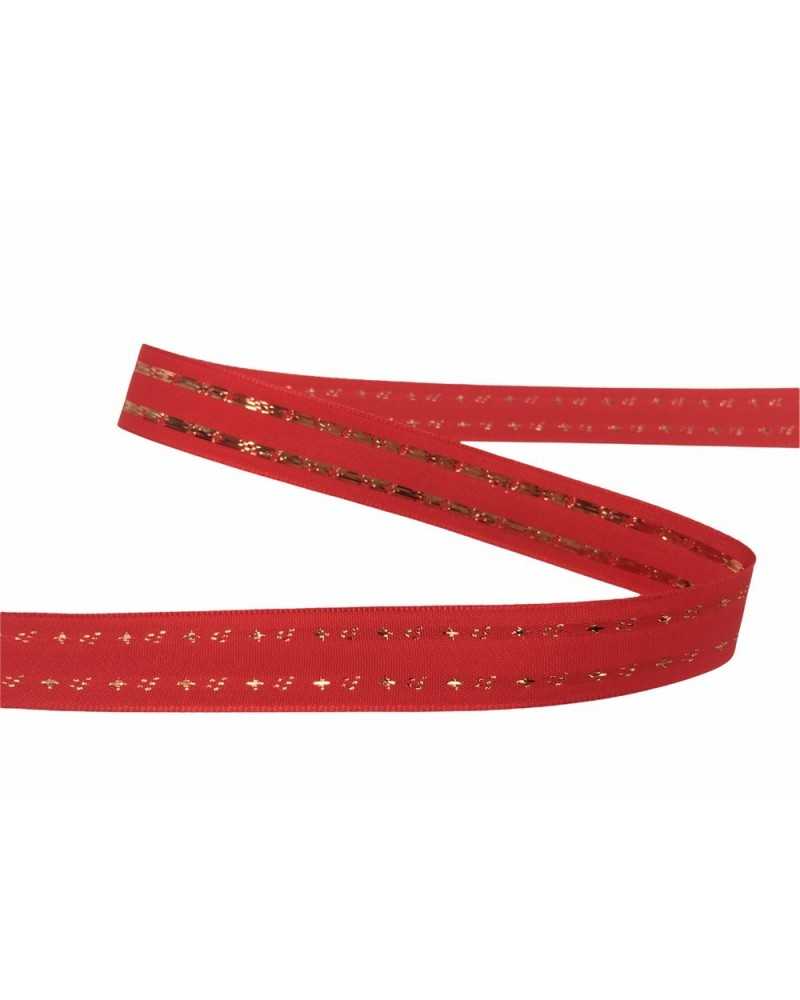 Passementerie Ruban de Noël Tafta Lurex Brodé 15 Mm de Haut