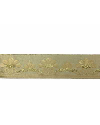 Passementerie Ruban Lurex Bord Brodé 35 Mm De Haut