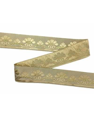 Passementerie Ruban Lurex Bord Brodé 35 Mm De Haut