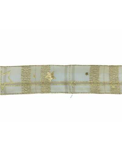 Christmas ribbon Lurex Taffeta Stella Oro Alta 4C