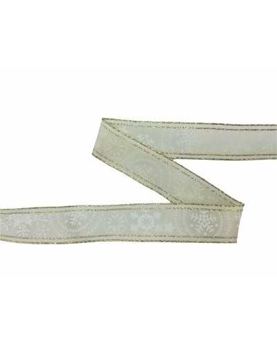 Garnituren Weihnachtsband Lurex bedruckte Schneeflocke hoch mm 20