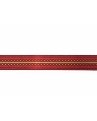 Garnituren Weihnachtsband Rot bedruckter Satin hoch 22 mm