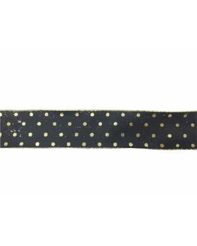Christmas Ribbon Trimmings Black Pois Lurex Dyed Thread High 25 Mm