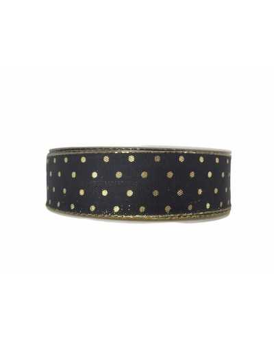 Christmas Ribbon Trimmings Black Pois Lurex Dyed Thread High 25 Mm