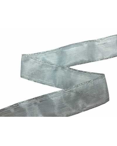 Passementerie Ruban Lurex Argent Semi-transparent 4 Cm de Haut