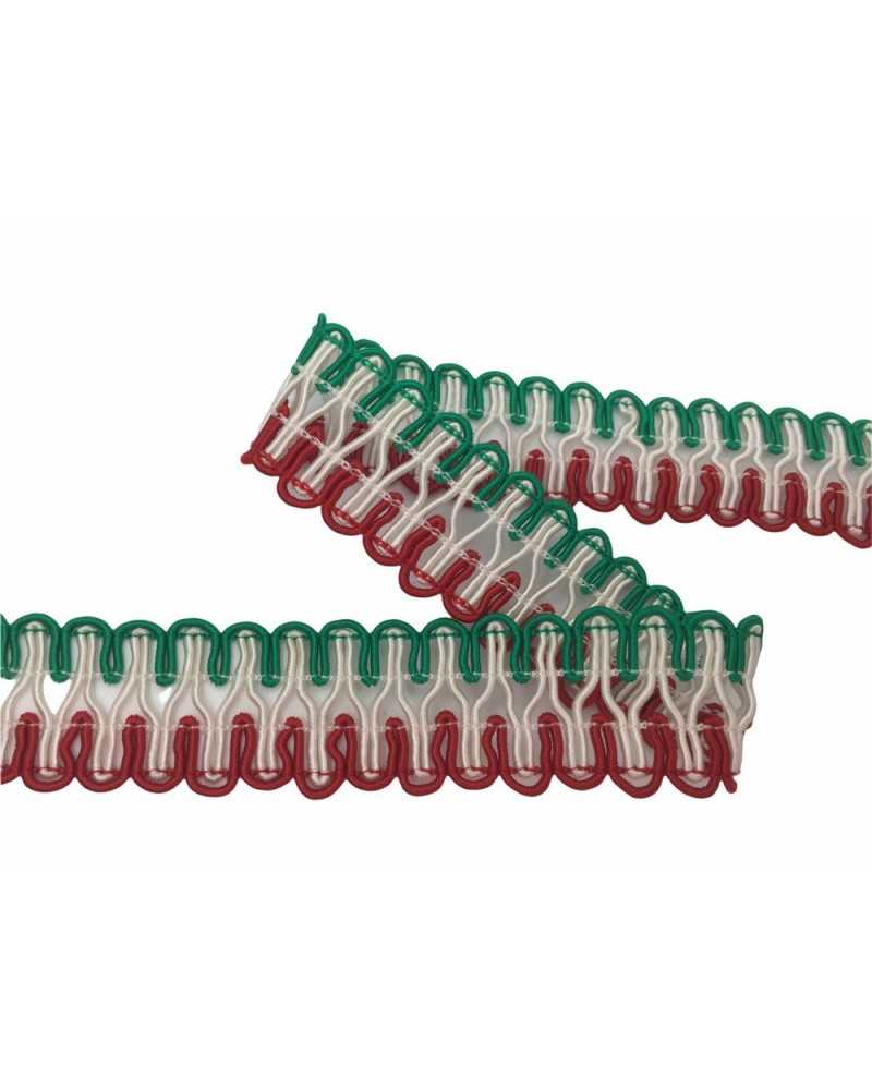 Dreifarbiger Besatz, dreifarbiger Italien-Soutache-Rand, 25 mm hoch