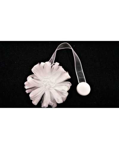 Aimants pour rideau avec lacets en organza modèle fleur et ruban dimensions 10 x 10 cm