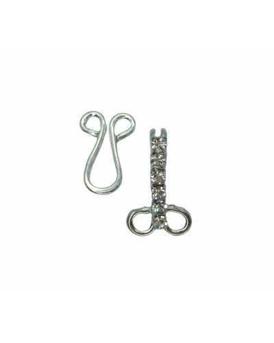 Hakenverschluss Uncinelli Jewel Big Silberfarbene Strasssteine 4x1,5 cm