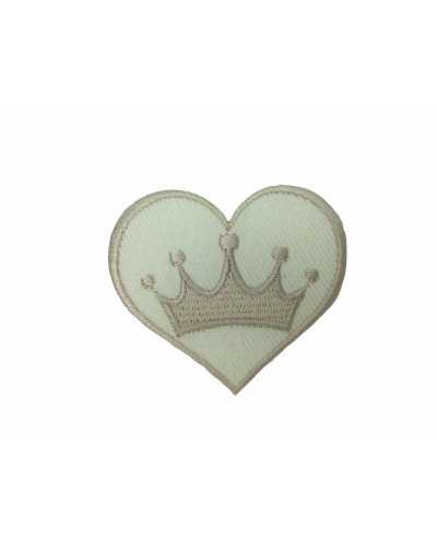 Iron-on Patch Heart Crown Embroidered Fabric 45x40 Mm