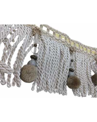 50 cm Passementerie Ciboulette Frange Cordon Glands Velours Pon Pon Perles 3 Couleurs Haut 15 Cm