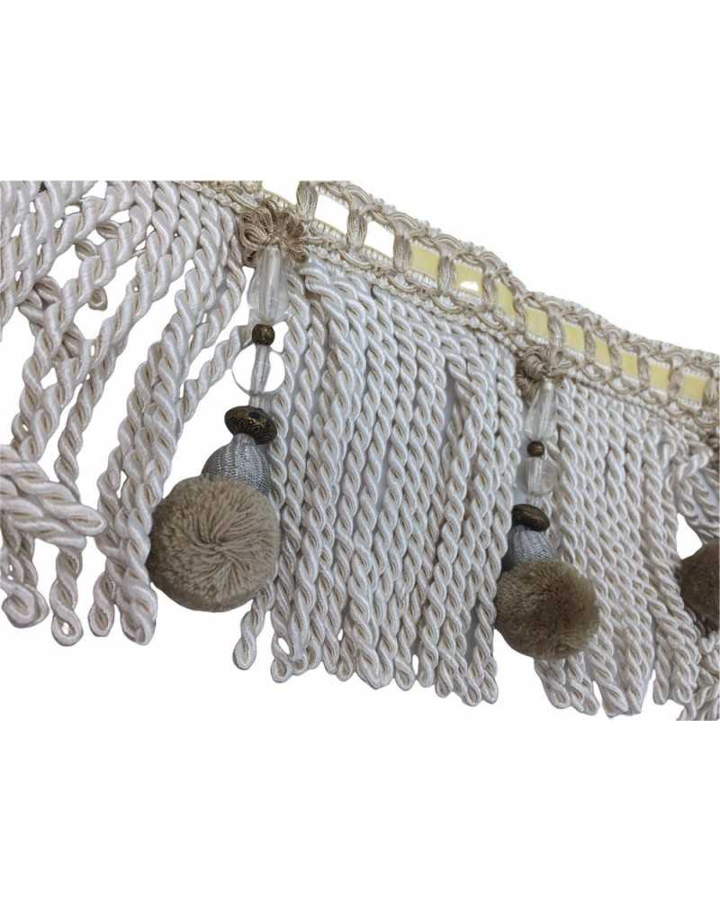 50 cm Passementerie Ciboulette Frange Cordon Glands Velours Pon Pon Perles 3 Couleurs Haut 15 Cm