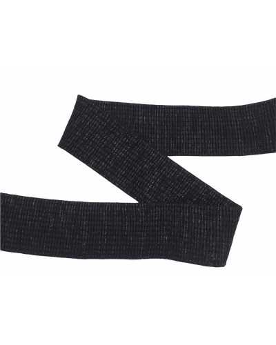 50 cm langer, elastischer Bandgürtel aus schwarzem Lurex, 5 cm hoch