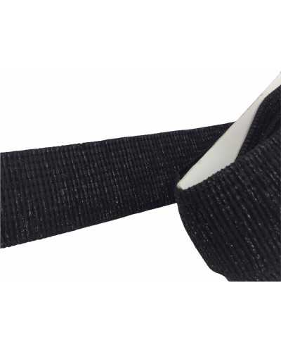 50 Cm Trimmings Elastic Ribbon Belt Black Lurex High 5 Cm