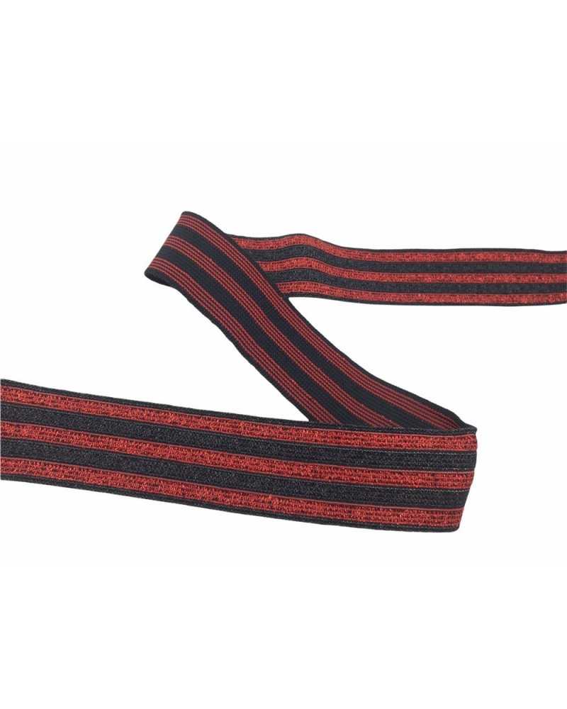 50 cm Verzierungen elastische Feder gestreift Lurex schwarz Basis hoch 4 cm