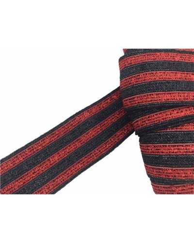 50 cm Verzierungen elastische Feder gestreift Lurex schwarz Basis hoch 4 cm