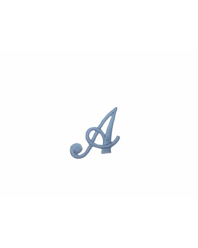 Iron-on Letter Alphabet Embroidery Satin Stitch Italics Marbet High 25 Mm Col. Light Blue
