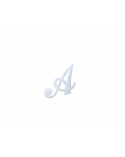 Lettre Thermocollante Alphabet Broderie Point Satin Italique Marbet Haut 25 Mm Col. Blanc