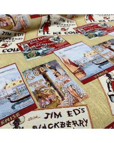 50 cm Vintage printed gobelin fabric dyed in yarn 280 cm high