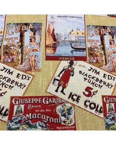 50 cm Vintage printed gobelin fabric dyed in yarn 280 cm high
